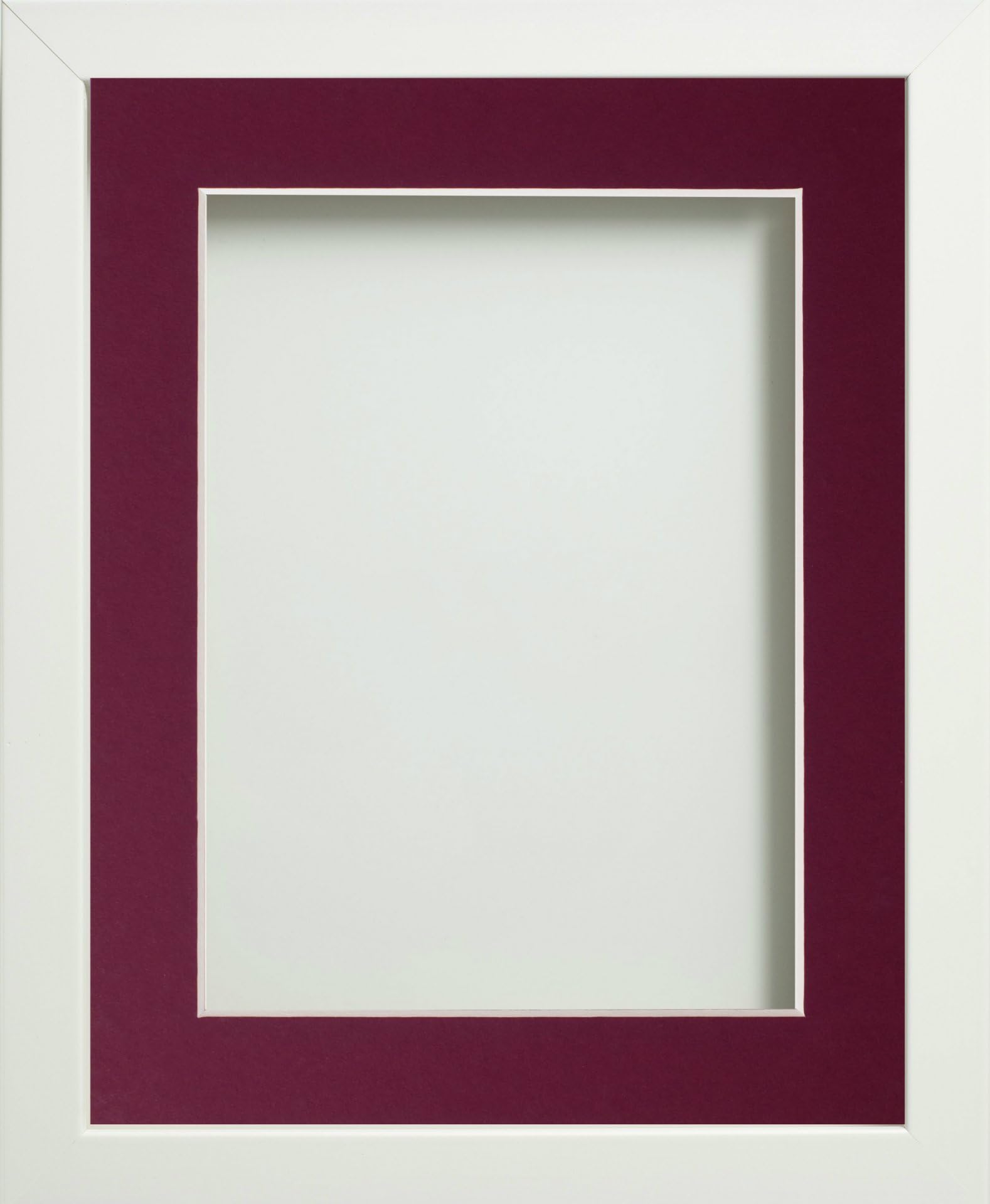 Frame Company Connolly Range White Wooden Picture Photo Frame with Plum Mount, 20x16 for pic size A3 *Choice of Sizes* — image 1