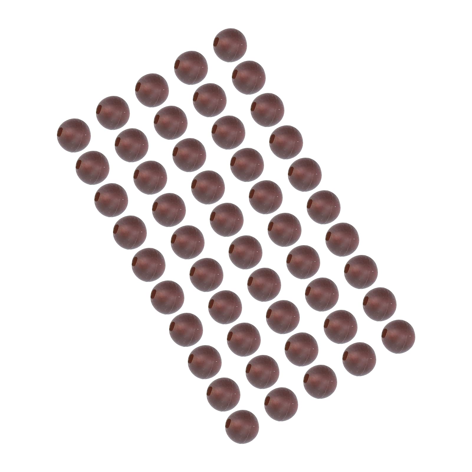 Carp Fishing Rig Beads, Diameter 6mm Round Silicone Floating Carp Fishing Rig Beads 50pcslot for Outdoor Fishing (Brown Color)