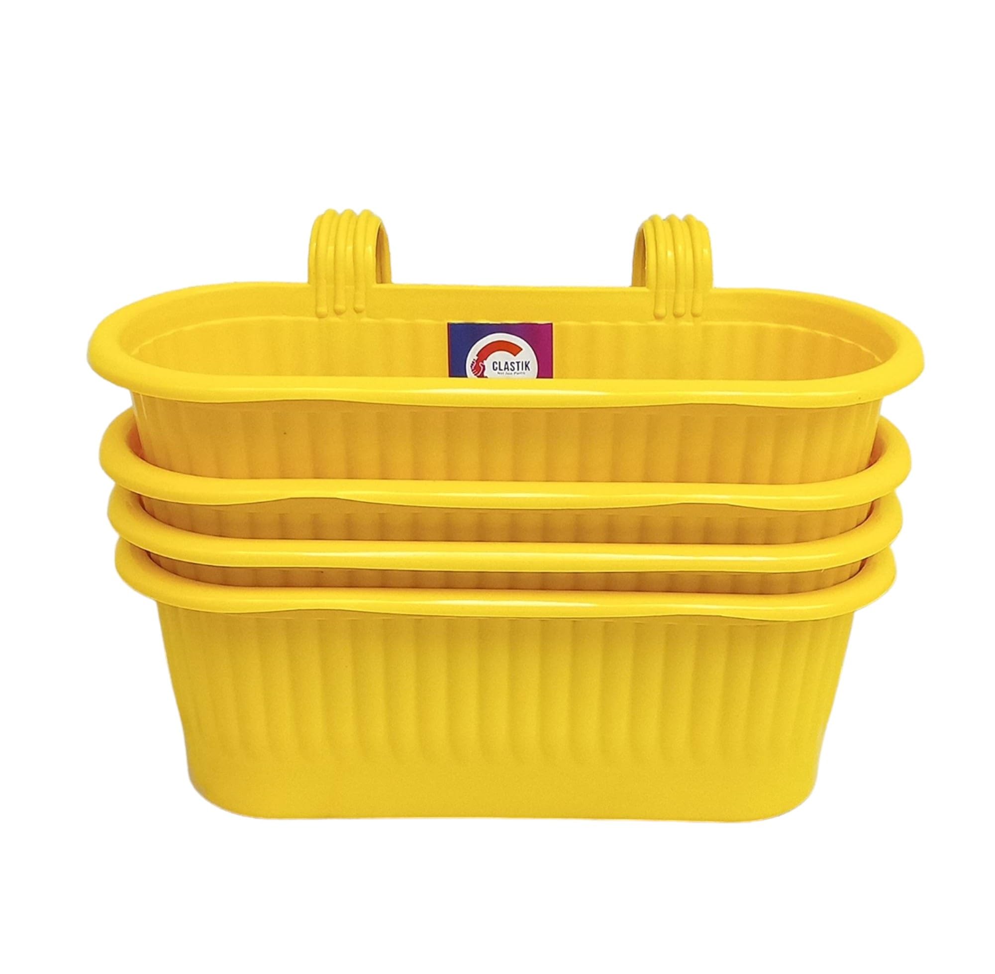 Clastik Yellow Double Hook Railing Plastic Hanging Pot for Planter Container Set (Yellow Pack 4) (B0BD1J7JMN) Amazon Price History, Amazon Price Tracker