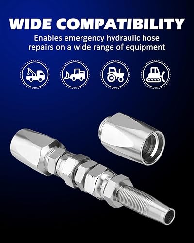 Miniatura 10 de Kit de reparación de manguera hidráulica de 38 pulgadas de diámetro interior, compatible con mangueras hidráulicas R2, R16, R17, R19 de 2 hilos