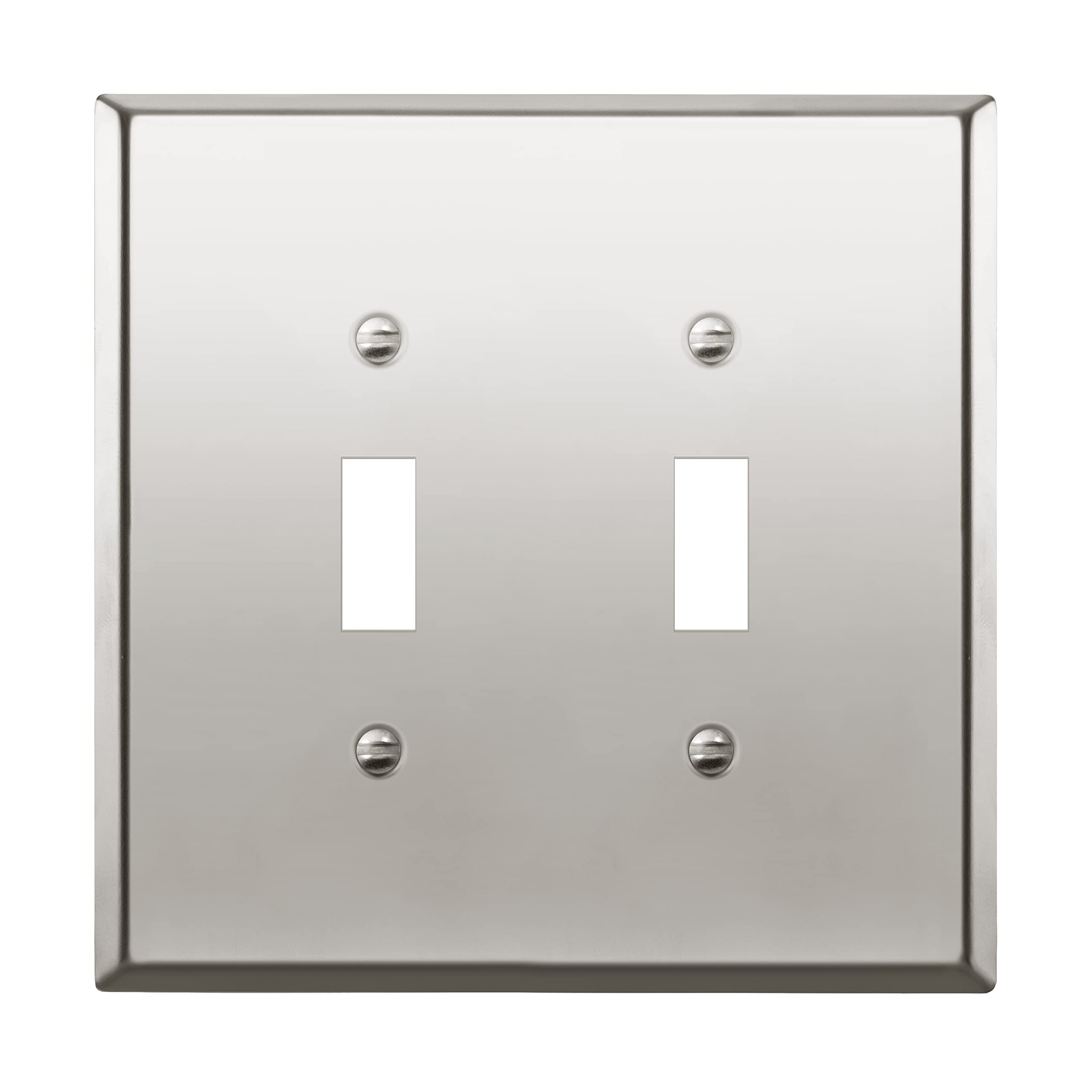 LIDER Toggle Light Switch Metal Wall Plate, Stainless Steel Switch Cover, Corrosion Resistant, Mid-Size 2-Gang 4.88" x 4.92", 201 Stainless Steel,