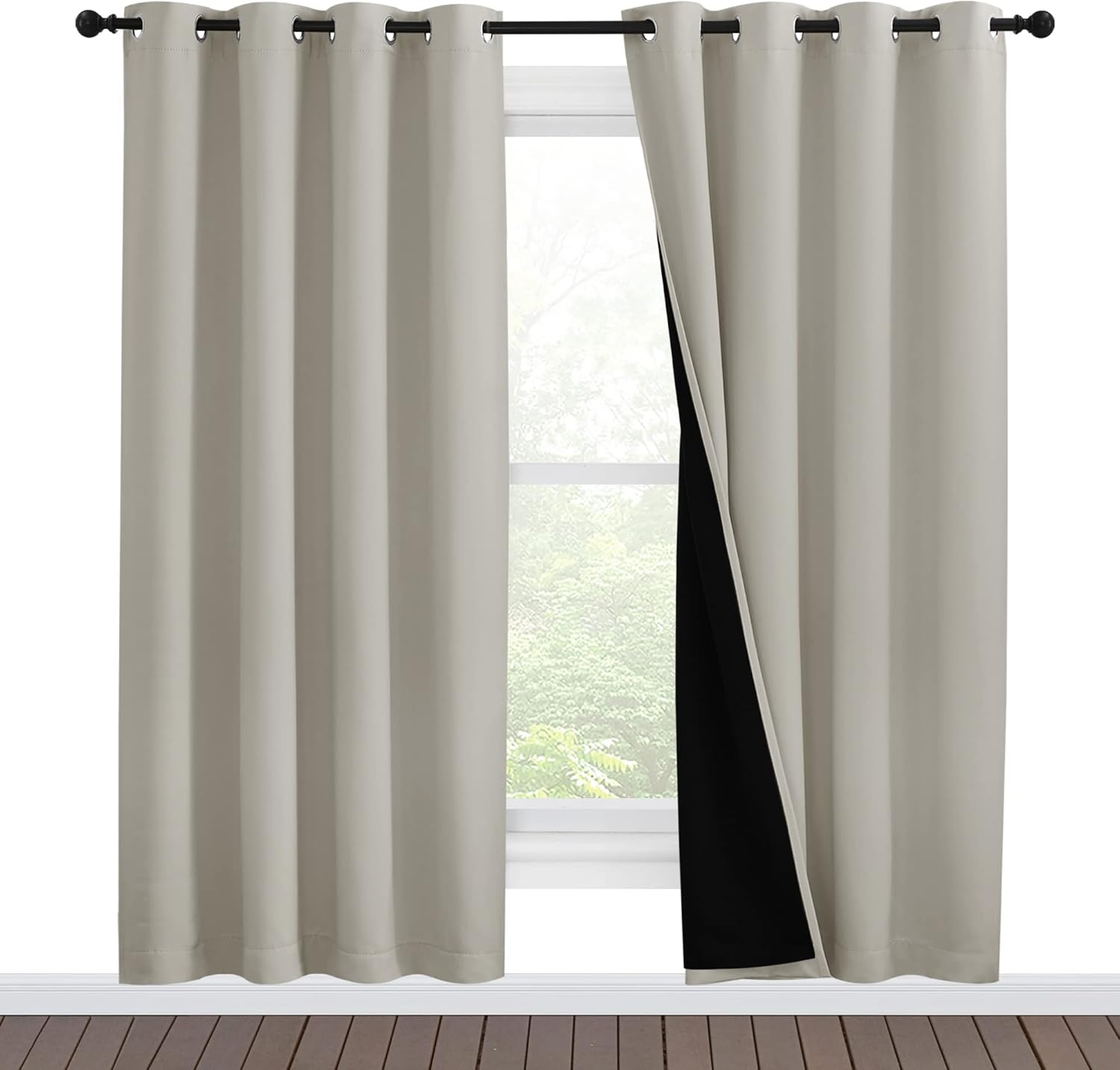 NICETOWN 100% Blackout Curtain Panels, 78" Drop, 55" Wide (2 pcs)