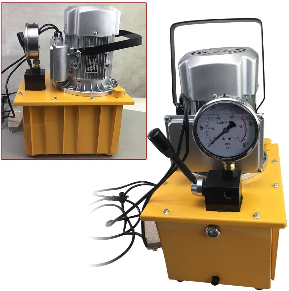 Electric Hydraulic Pump 750W Hydraulic Motor Pump Electric Hydraulic Pump with Manual Valve 7L Hydraulic Unit Electric Hydraulic Pump 70Mpa 1400 r/min
