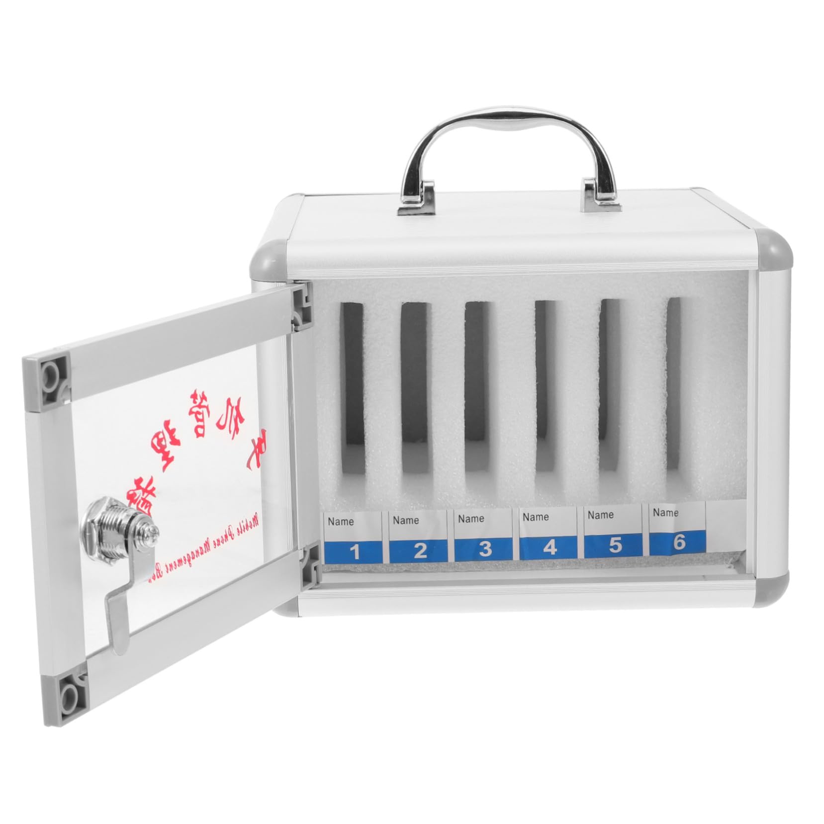 Caja para teléfono móvil organizador portátil transparente con 6 ranuras seguro