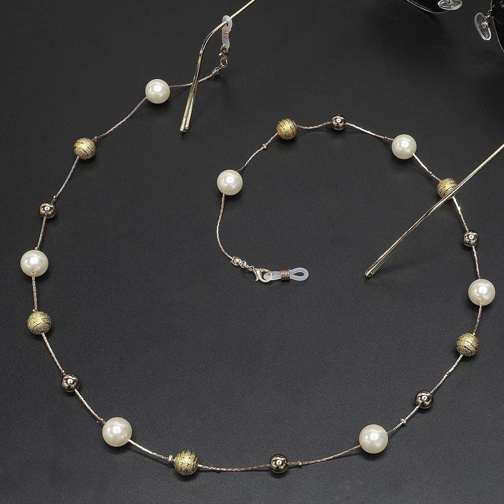 Okulary Przeciwsłoneczne Pasek Łańcuszki I Sznurki Do Okularówmoda Sweter Łańcuch Łańcuch Okulary Dwuużytkowe Model Gold Frosted Ball Pearl Okular-Złoto