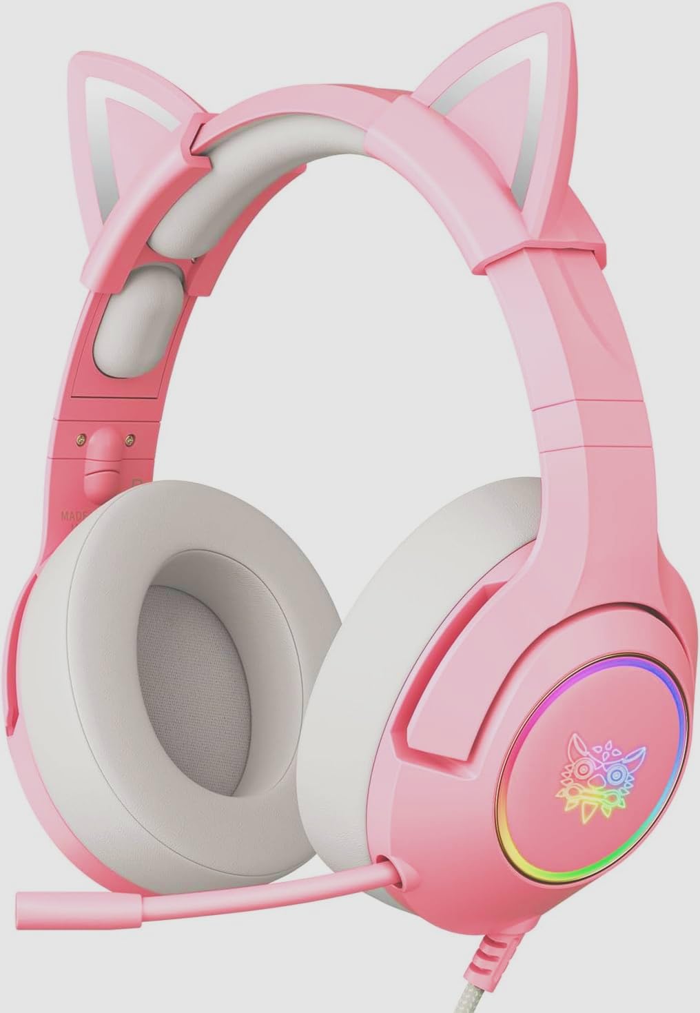 PHNIXGAM Pink Cat Ear Gaming Headset for PS4, PS5, Xbox One(No