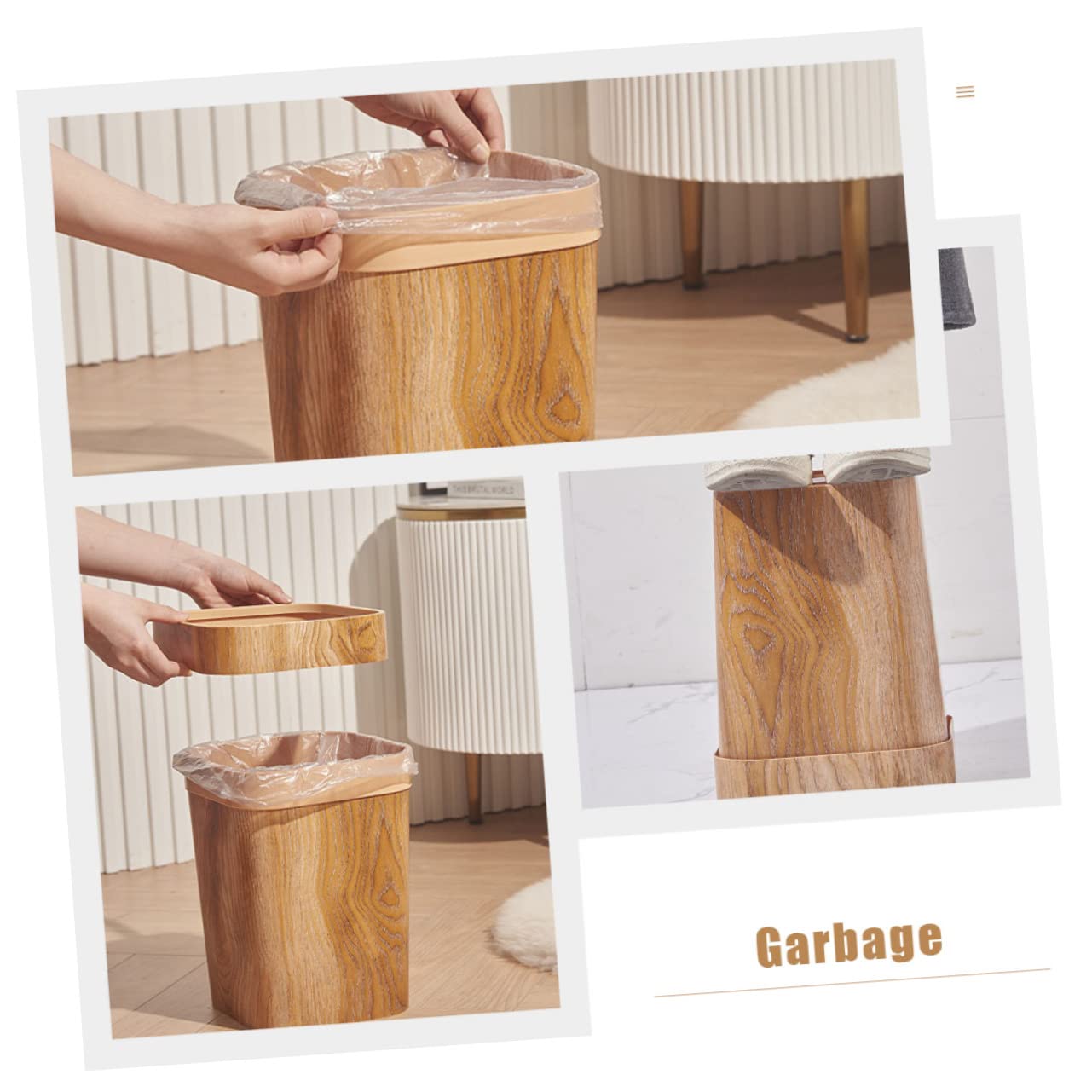 NUOBESTY Contenitore Per Spazzatura in Stile Nordico Cestino Per Rifiuti Di Carta Da Ufficio e Casa Realizzato in Pp Di Durevole e Robusto Per