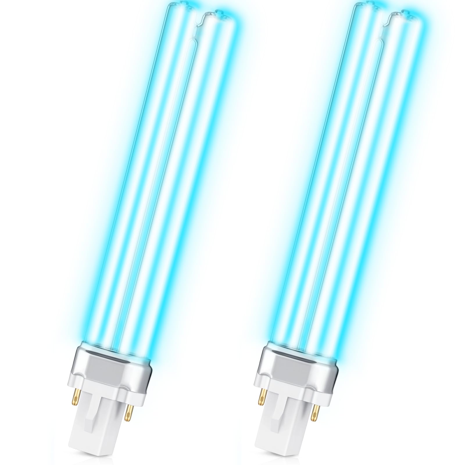 Kittmip 2 Pcs UV Light Bulbs 9 Watt UV-C G23 2 Pin Base Bulb Replacement Lamp Air Purifiers Replace UV Bulb Compatible with UVE9 CF400 CF500 UVCP-9 JUP-01 303B 304B D200 R18 R18D R2000