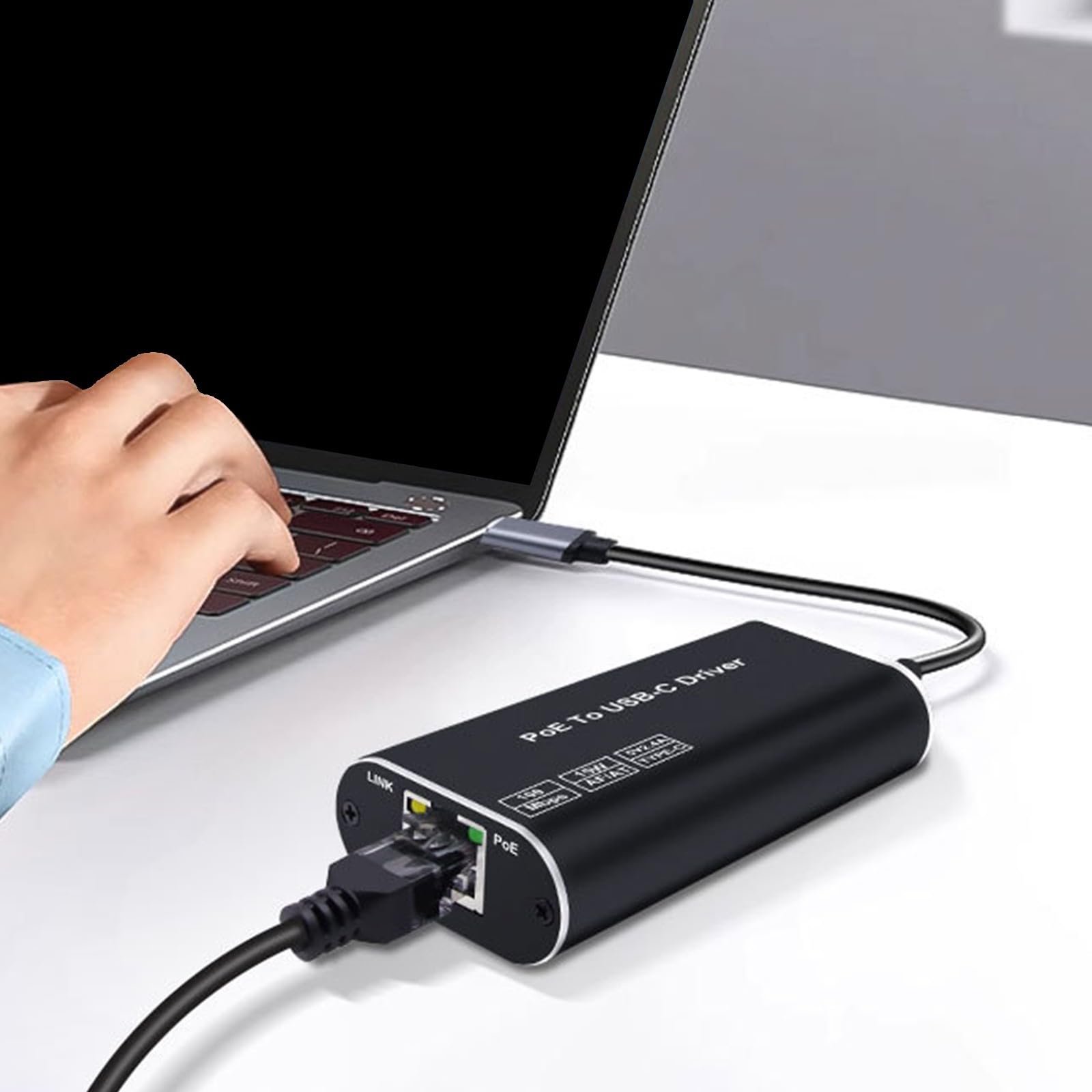 Adaptateur d'alimentation Ethernet vers type C pour appareil USB C, convertisseurs USB C pour usage domestique et bureau, design compact