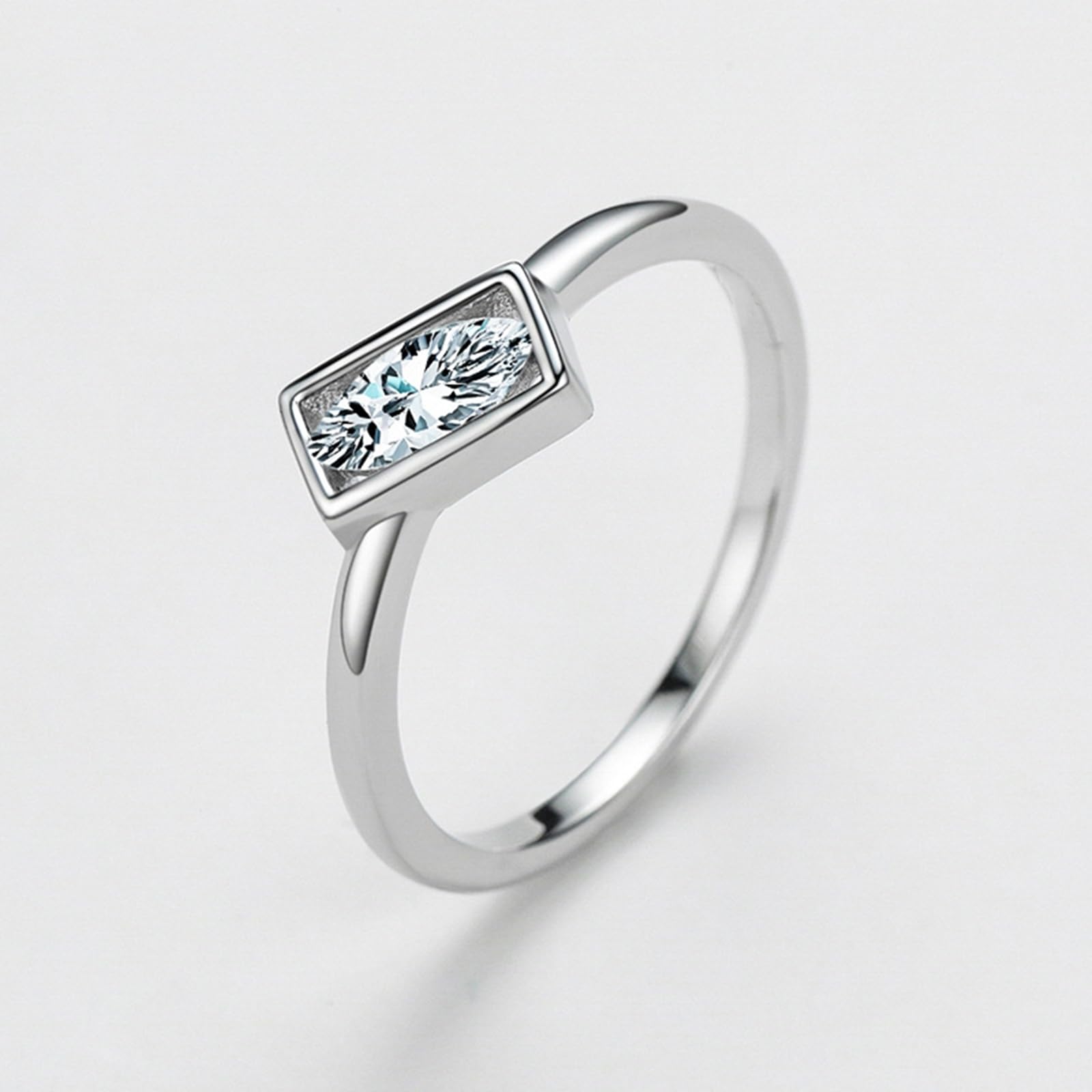 Anillos de diamante cultivados en laboratorio de oro blanco, anillo de boda para mujer, oro auténtico, solitario, anillo de compromiso, alianzas con diamante cultivado en laboratorio para
