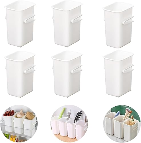 Organizador de puerta de refrigerador de 6 piezas, contenedores de plástico para puerta lateral con cierre lateral, sin BPA, contenedores