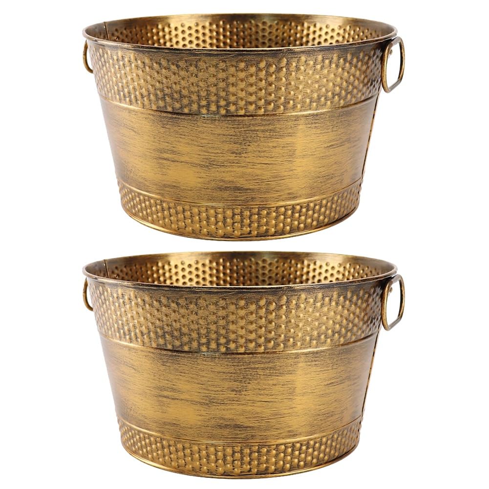 Hndhbfgrt Metal Drink Buckets Ice Bucket Beverage Tub Large Cooler for Wine Beer Champagne Cocktail for Outdoor Events for Catering