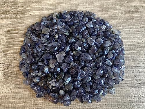 Iolite Chips – Natural Mini Iolite Stones, Crushed Undrilled Iolite, Semi-Tumbled Genuine Iolite (3 lbs Bulk)