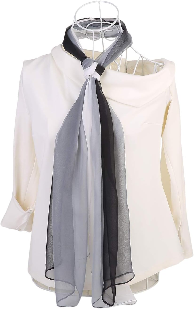 uxcell Long Chiffon Lightweight Sheer Wedding Scarf Silky Gradient Color Party Shawl Spring Summer Beach Wrap for Women - Image 7