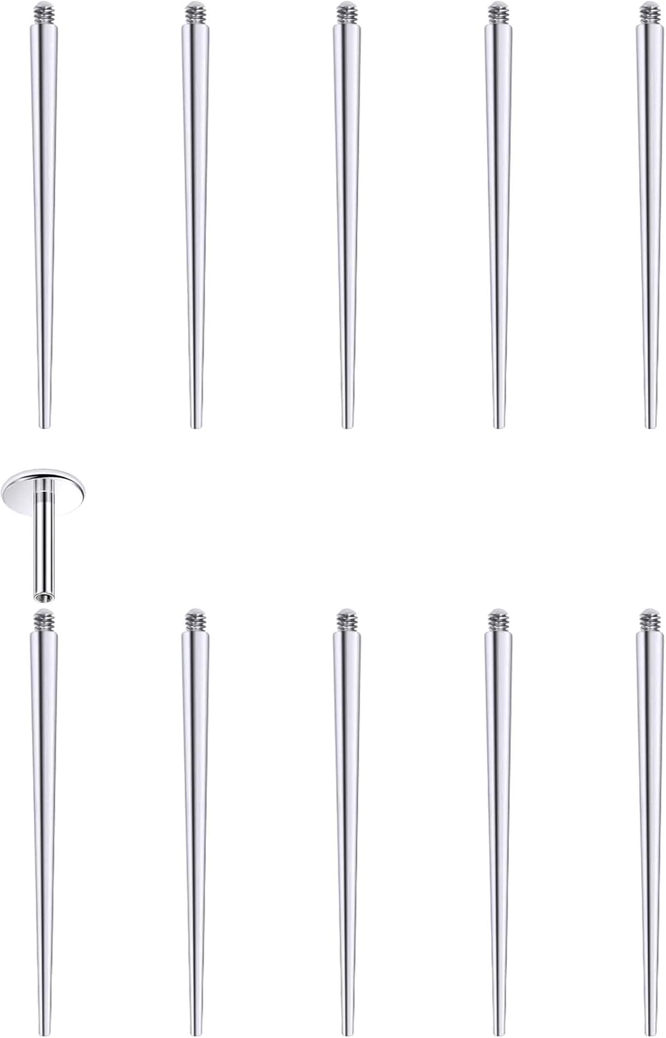 14G 16G Piercing Taper Insertion Pin for Internally Threaded Nose Septum Lip Belly Rings Labret Monroe Medusa Tragus Helix Cartilage Earrings Stud Piercing Jewelry Taper Insertion Tool 10Pcs