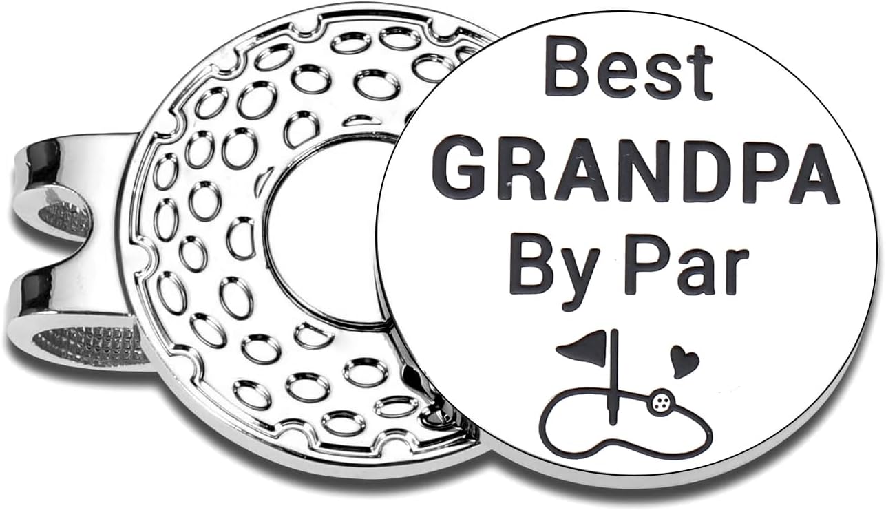 Grandpa Golf Gift for Men Golf Ball Markers Hat Clip Christmas Birthday Gifts for Grandpa from Grandchildren Funny Magnetic Golf Accessories for Men Grandfather Fathers Day Retirement
