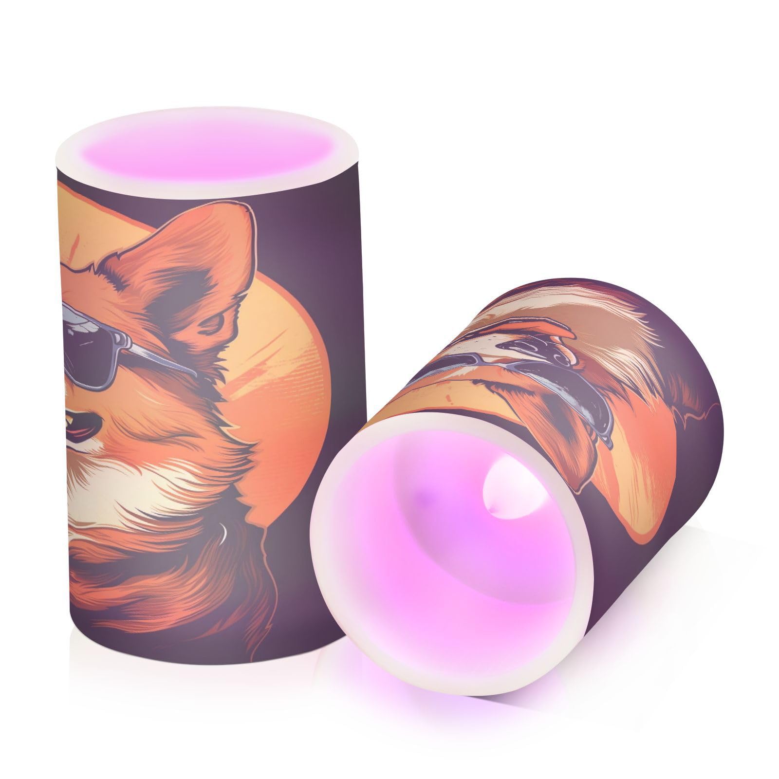 ALAZA Dog (61) Flickering Flameless Candles Battery Operated with Remote Timer,Tea Light Candles LED Pillar Votive Candles Set of 2 for Outdoor Indoor Decorations