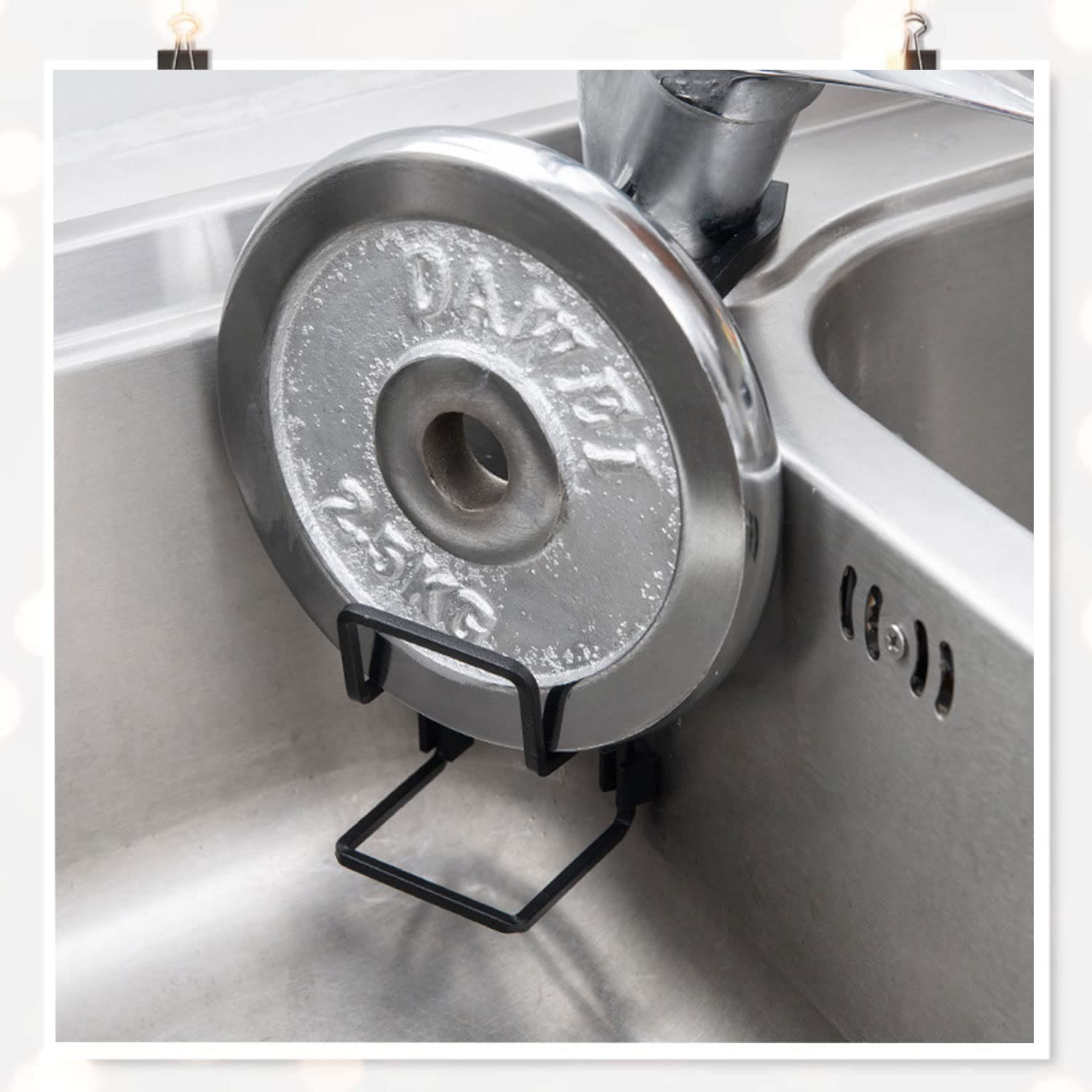 Sponshouder voor in de keuken, hangende gootsteen, organizer, metalen sponshouder, waterdicht, spoelsponshouder, keukensponshouder, geen boren nodig, zwart