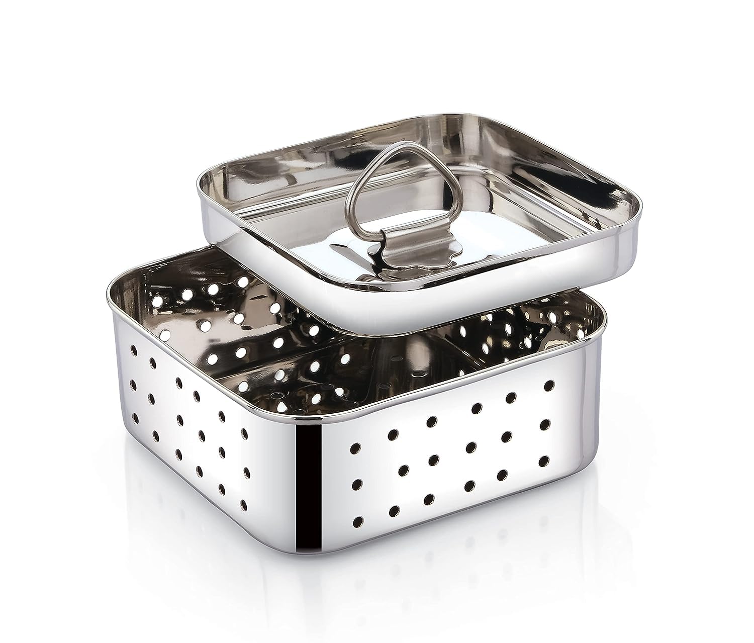 Crommie Stainless Steel Square Shape Paneer/Tofu/Cheese Maker Mould Machine Hard Presse Mold KIt For Paneer/Cheese Making (450ml)