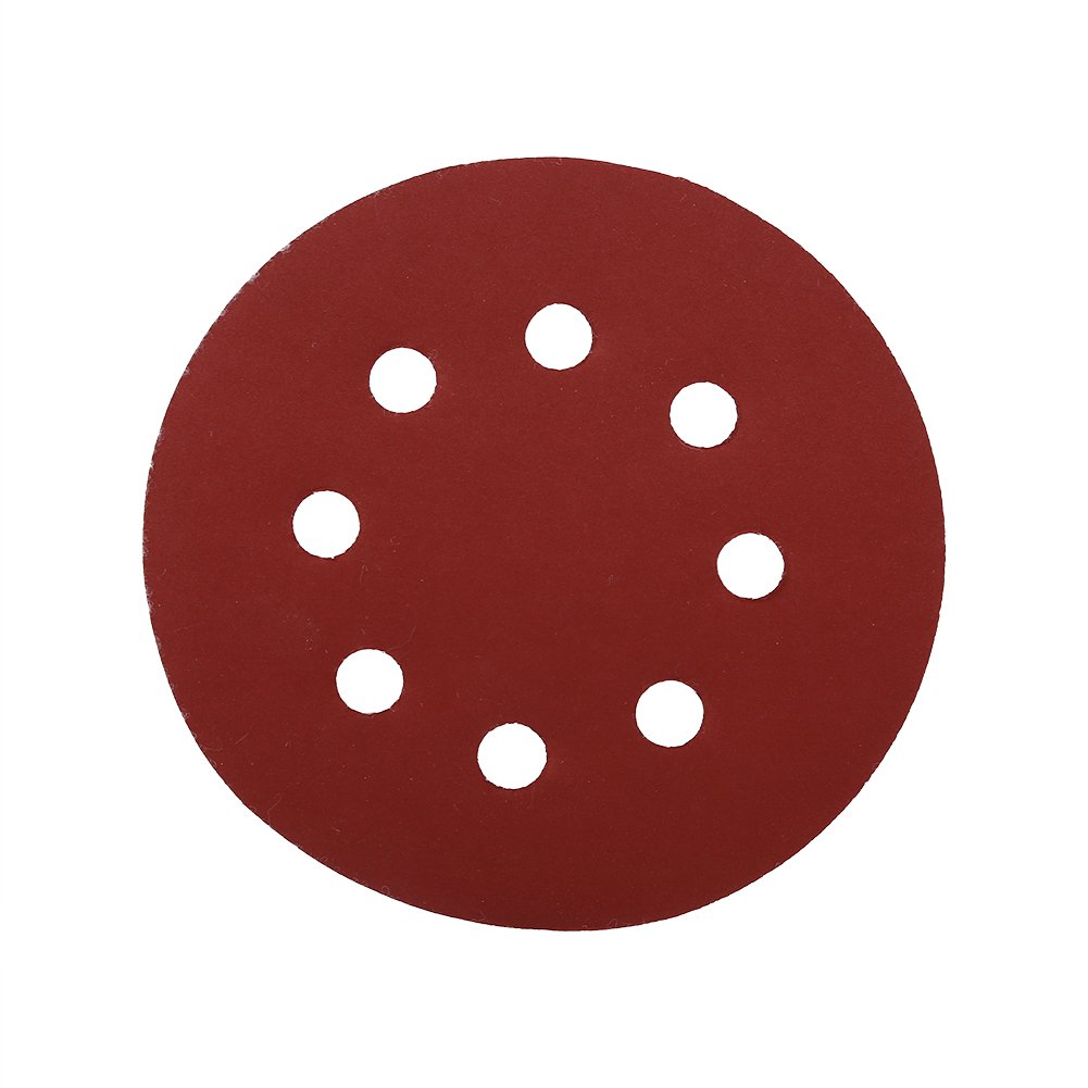Polishig Discs, 10Pcs Round Shape Red Sanding Discs 8 Hole Sand Papers 125mm, Psa Discs (800#)