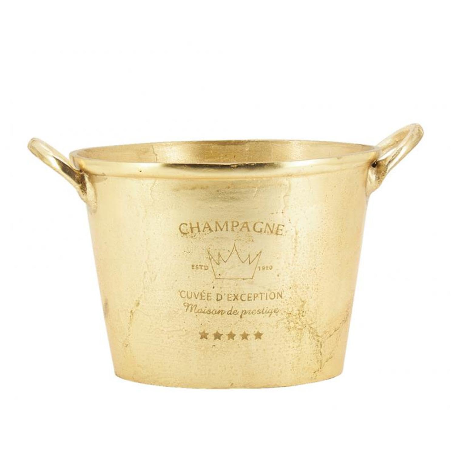 AUBRY GASPARD - Seau à Champagne Cuvée d'Exception en Aluminium Doré - Finition Luxueuse - Capacité 3 Bouteilles - Dimensions 38 x 23 x 24 cm - Idéal pour Présentations Festives et Raffinées