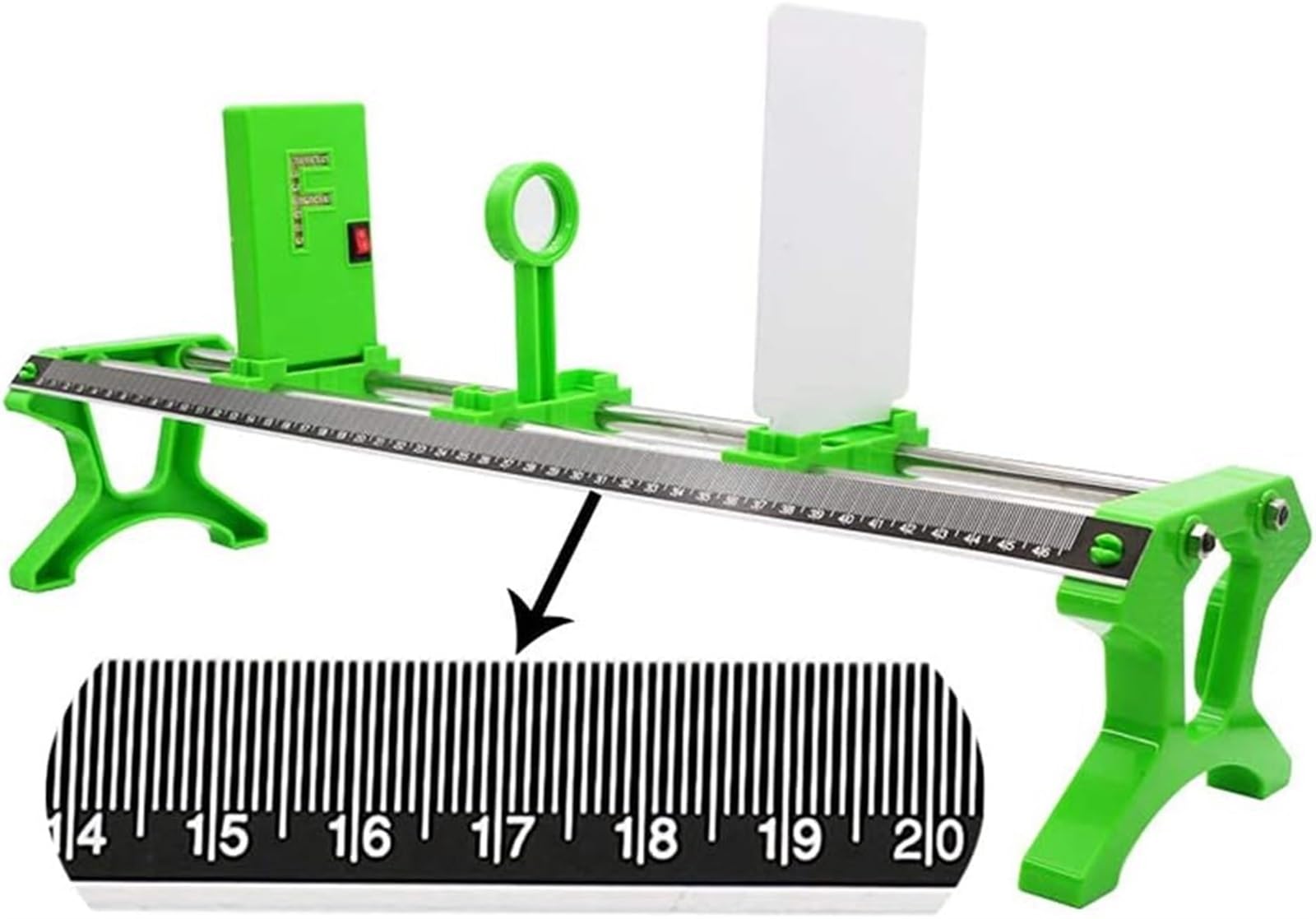 Physikalisches Optikinstrument, Experimentierkasten, Wissenschaftslaborausrüstung, optische Banklinse, kleine Lochbildgebung, Lochkamerabildgebung, Lichtreflexion, Wählschieber