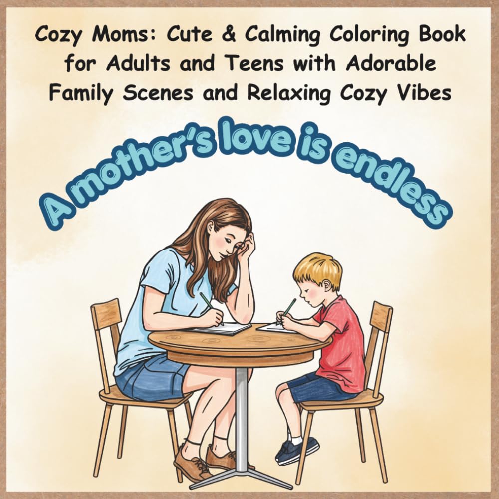 Cozy Moms: Cute & Calming Coloring Book for Adults and Teens with Adorable Family Scenes and Relaxing Cozy Vibes: A Heartwarming Collection of Mom, ... Relief, Relaxation, and Mindful Coloring
