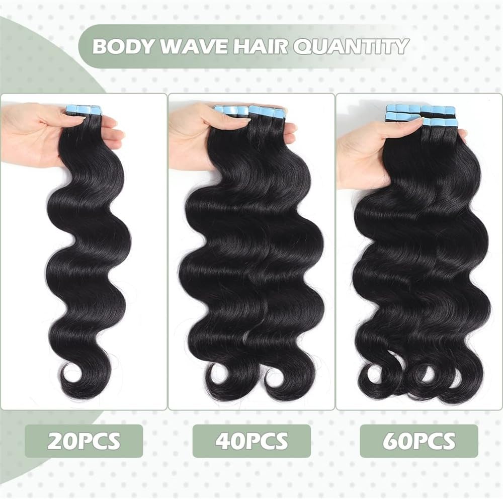 Taśma w przedłużaniu włosów Taśma Body Wave w doczepianych włosach dla czarnych kobiet 20 szt. Niewidoczna dwustronna taśma w doczepianiu włosów Prawdziwe ludzkie włosy Fala Taśma kręcona w doczepach