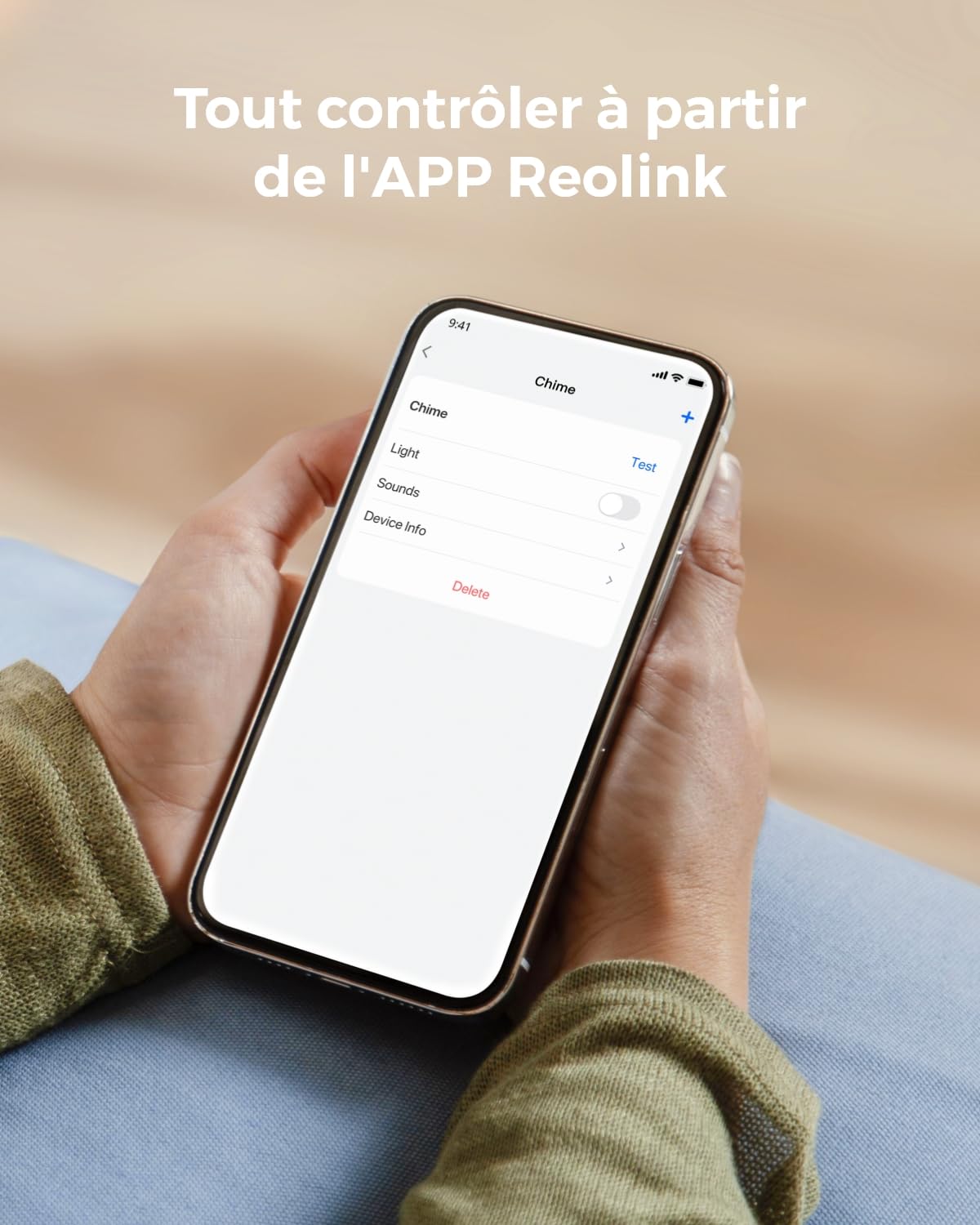 Reolink Carillon Numérique, Uniquement Compatible avec Sonnette Vidéo WiFi/PoE V2+, Fonctionne avec la Batterie de Sonnette, Plug & Play, Contrôle à Distance Via l'app