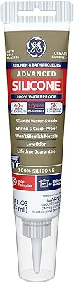 Cmpn Momentive Performance Materials. GE284 2.8-Ounce Silicone II Premium Waterproof Kitchen and Bath Squeeze Tube, Clear. Pack of 2