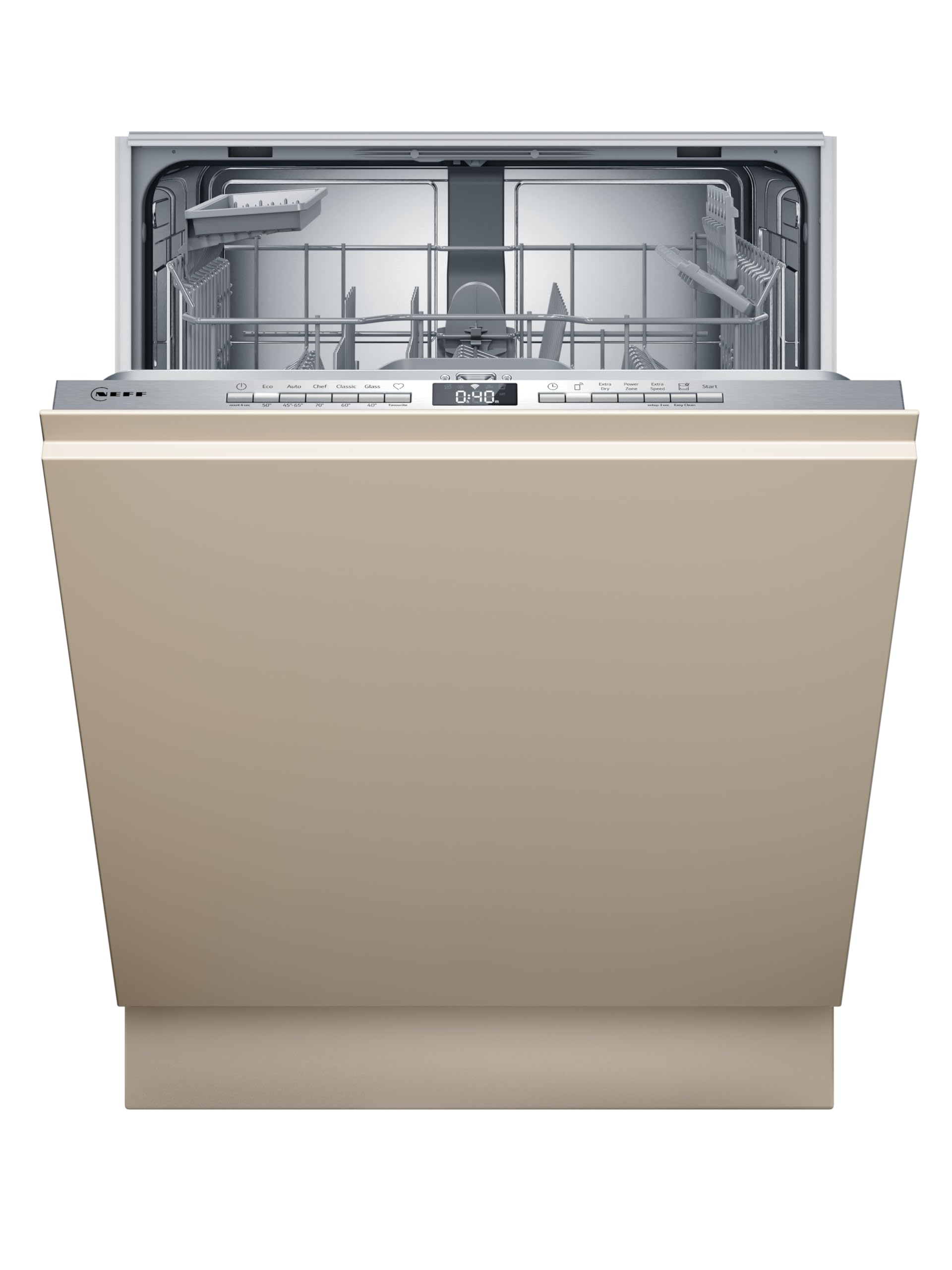 NEFF N 50 Smarter Vollintegrierter Geschirrspüler 60 cm S175HTX06E | Flex I Korbsystem: flexible Elemente im Unterkorb und Rack Matic im Oberkorb, Varioscharnier, Chef 70 °C Programm, Aqua Stop
