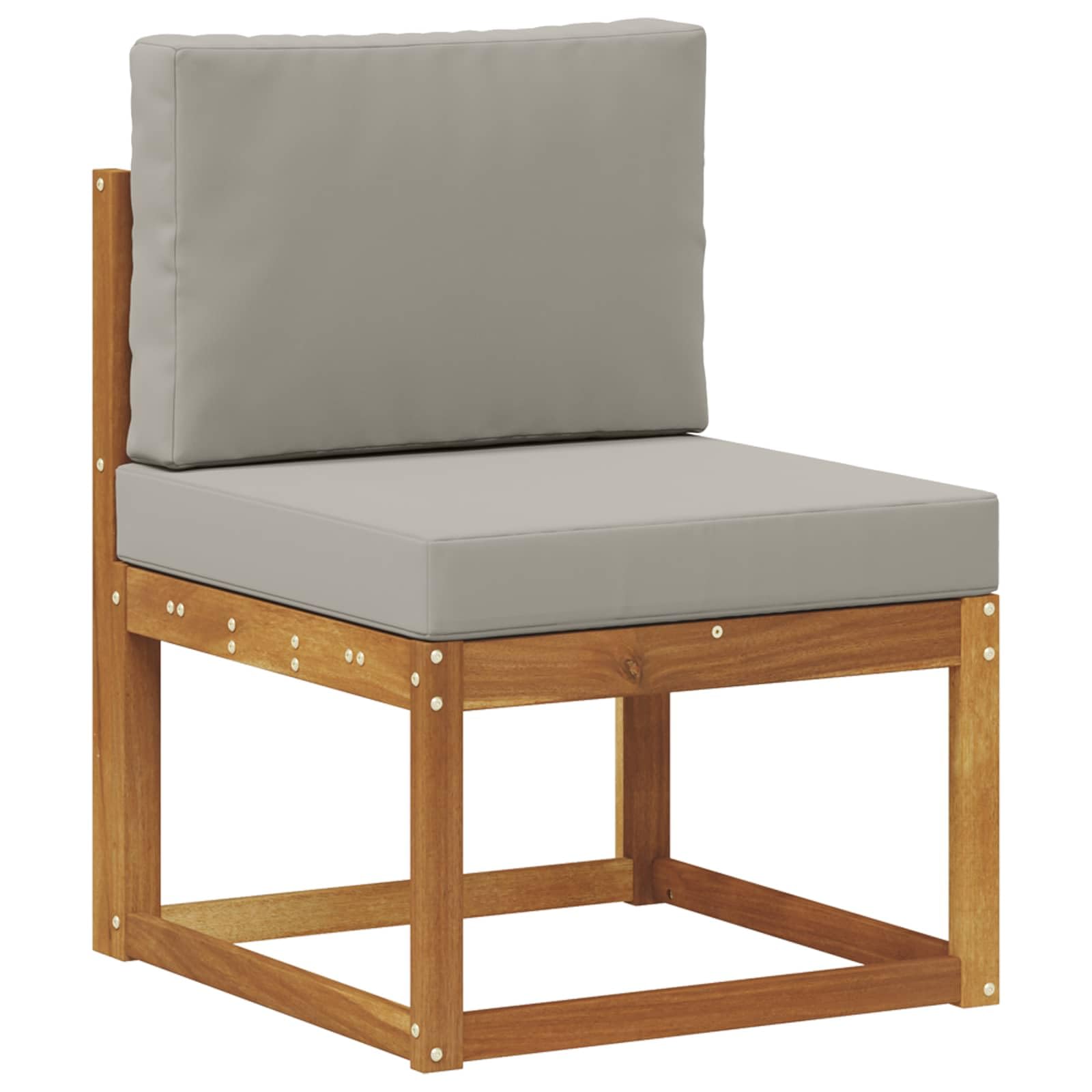 Gartenmöbelgarnitur Set mit 10 Kissen, wetterfestes Akazienholz, modulares Design für Terrasse, Balkon und Garten, langlebig, stilvoll, platzsparend, inklusive Tisch, Sofas und Armlehnen