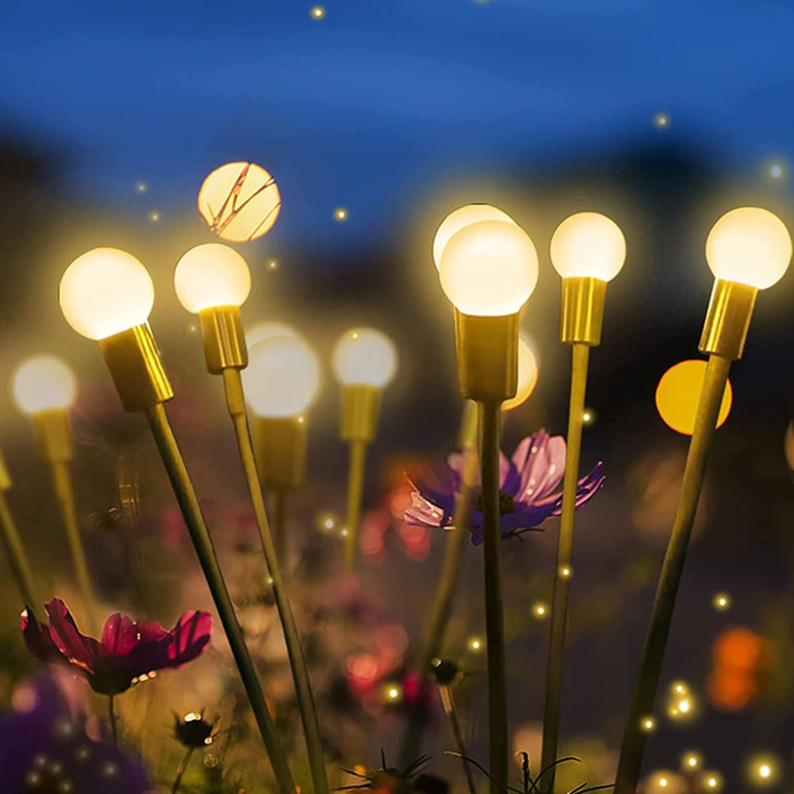 Solar Garden Lights - New Upgraded Solar Swaying Light, Sway by Wind, Solar Outdoor Lights, Yard Patio Footpath Decoration, LED Solar Sphere Ground Plug Lamp #B