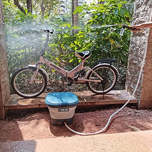 YIIQIQ Electric Pressure all-in-one shower system,4.8 Imperial Gallons Collapsible Shower,Portable Outdoor Camping Shower and Rinse Kits for Surfing,Diving,Fishing,Road Trip,Caravan Trip,Pet Shower