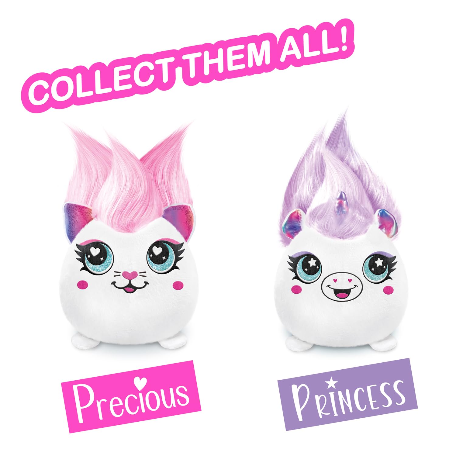 Airbrush Plush Hair’iffic Squish Pals - Customisable Plush Toy with Long Hair, White, 25 cm (L) x 12 cm (W) x 24.5 cm (H) - Image 4