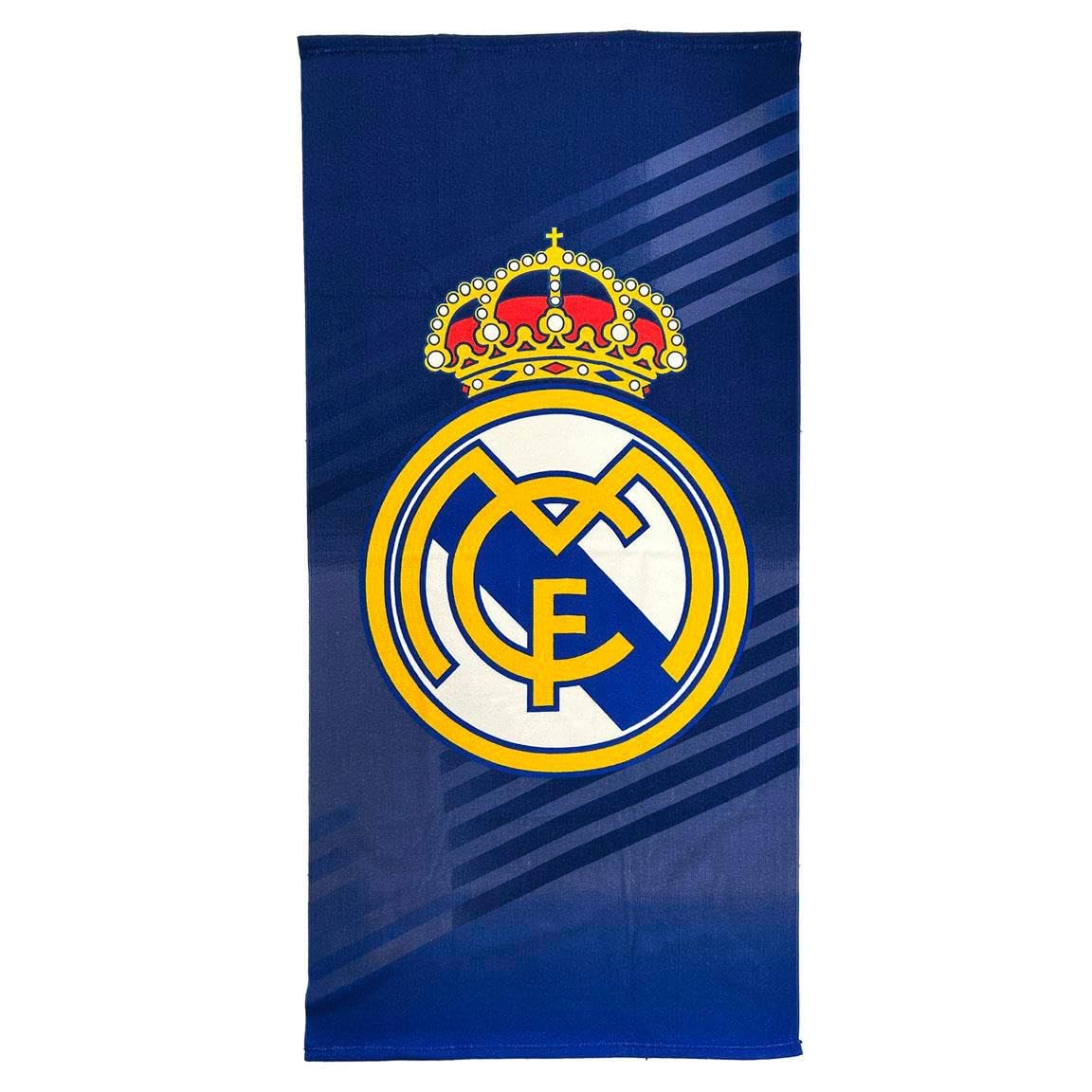 Toalla Real Madrid Oficial con Escudo y Colores del Club para Playa, Piscina, Baño o Deporte