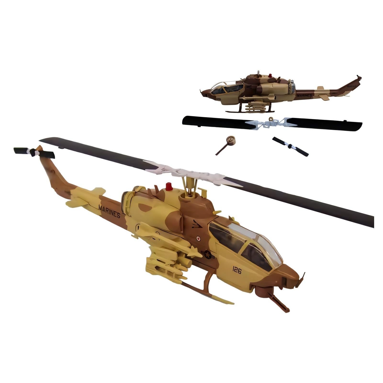 Scala 1/72 AH-1W in lega metallo militare pressofuso modello elicottero armato della marina militare replica collezione con finitura premium espositore appassionati aviazione arredamento
