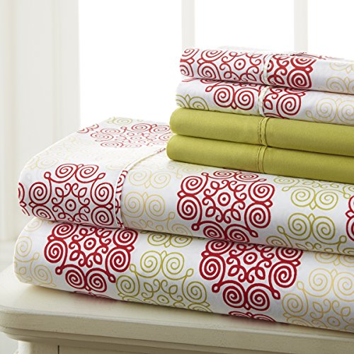 SL Spirit Linen Home EST. 1988 - King Sheets, Super Soft Prestige Microfiber Bedding Set, Lightweight Home Decor & Ideal for All Seasons, King, Victorian Print