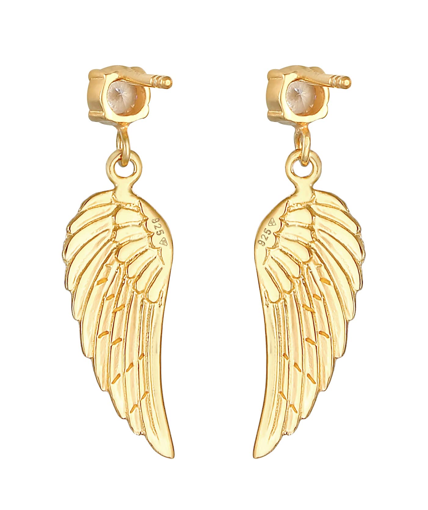 Nenalina Ohrringe Silber 925 Damen Ohrhänger mit Flügel und Zirkonia