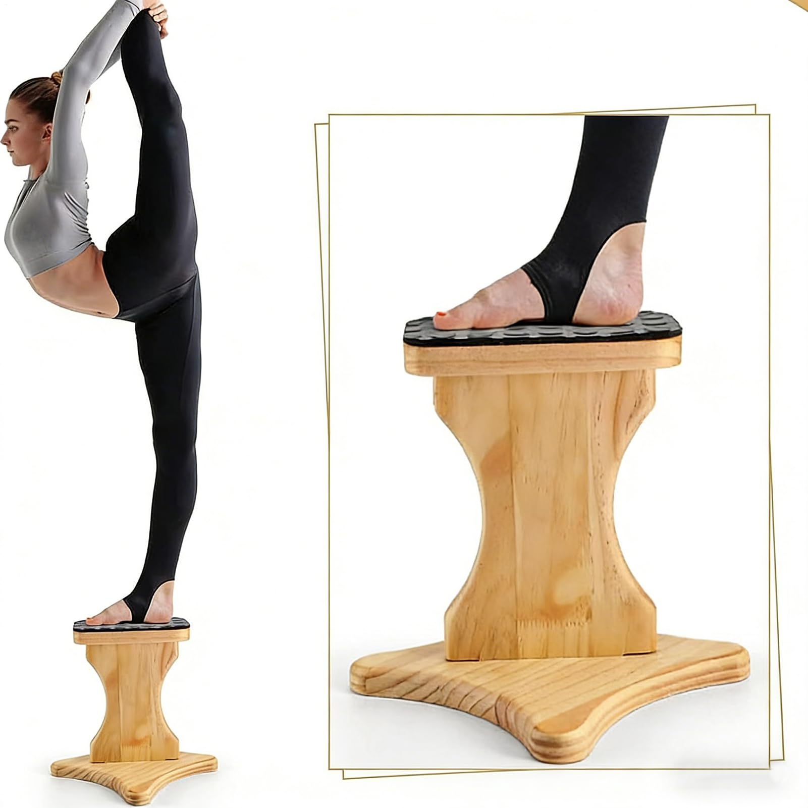 Akrobatik-Trainer - Balanceboard aus Holz | Stunt-Instrument Und Gleichgewicht Für Core | Für Kinder Frauen Erwachsene Cheerleader Indoor Gym Home Yoga