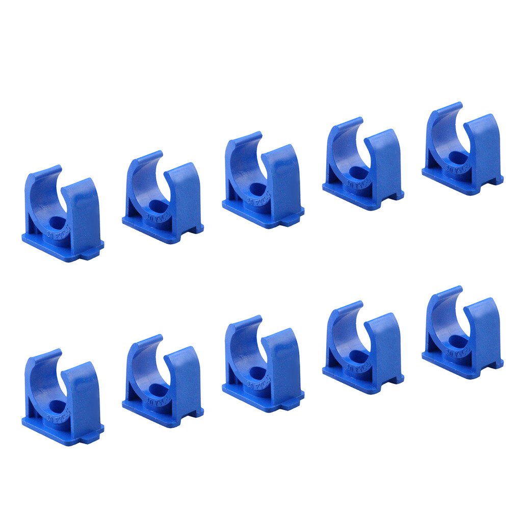 Sinmova 10PCS 40mm U Type Pipe Clamps Tubing Clips Conduit Fittings Blue