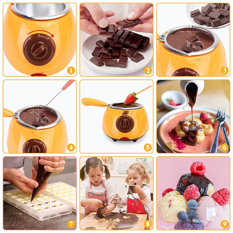 Set di mini pentole per fonduta di cioccolato, kit elettrico con stampo fai da te e accessori per caramelle e prodotti da forno per formaggio