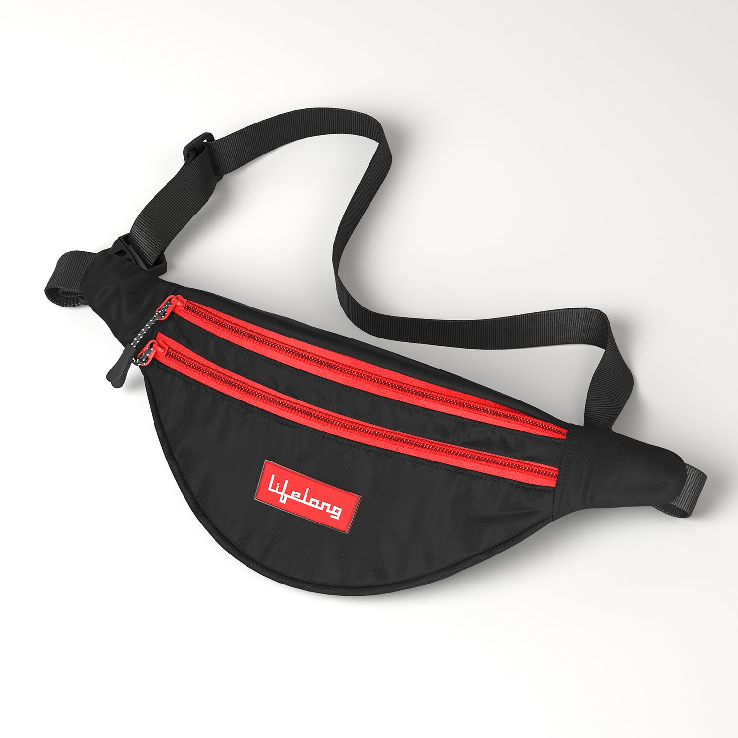 B0DQCNK1V6– Lifelong Waist/Chest/Side Bag for Men & Women/Boys & Girl | Fanny Pack, Travel Waist Pouch |Stylish & Durable | Lightweight Waist Pouch for Outdoor & Daily Use (Black & Red)