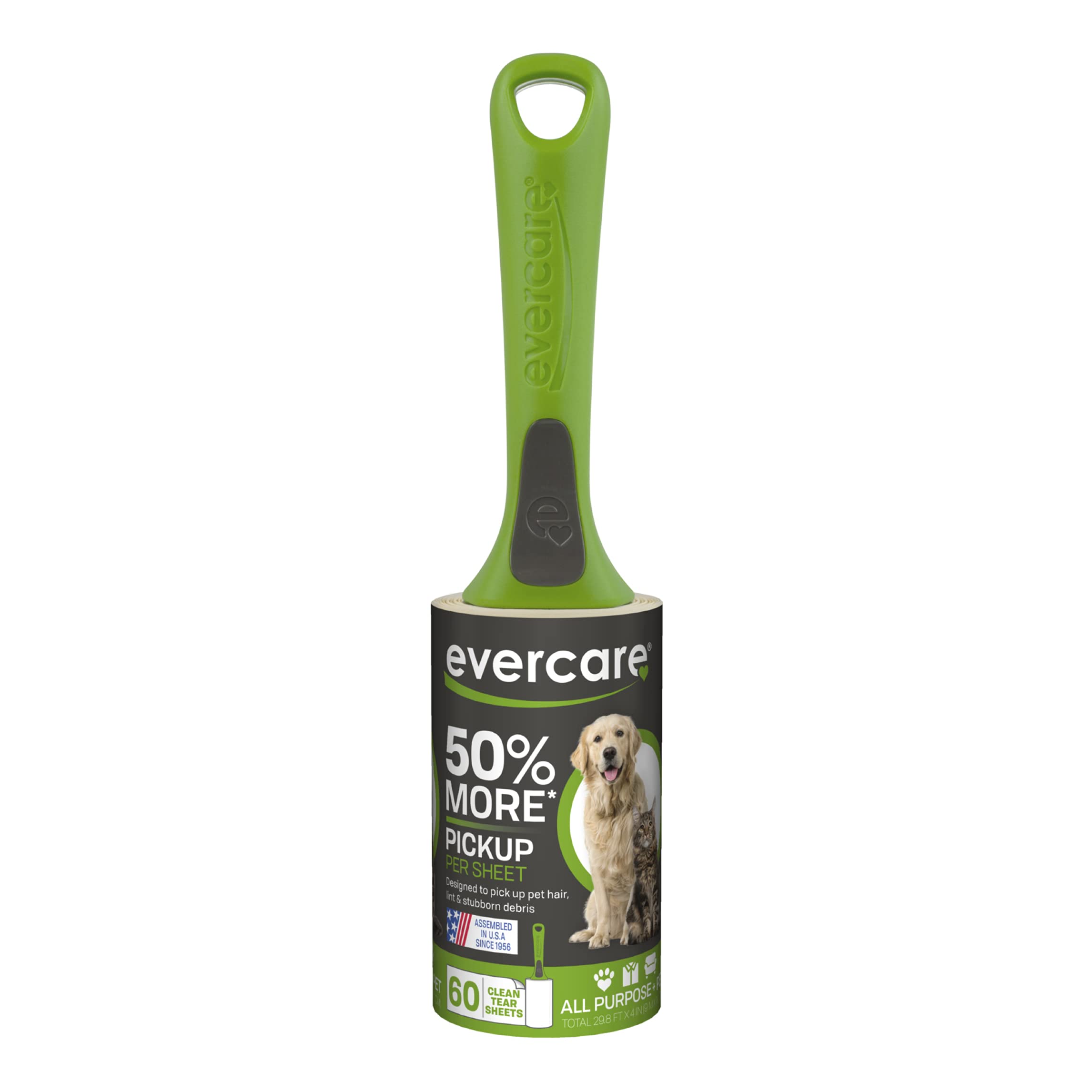 Evercare Rodillo de Pelusa Extra pegajoso de 60 Capas para Pelo de Mascotas