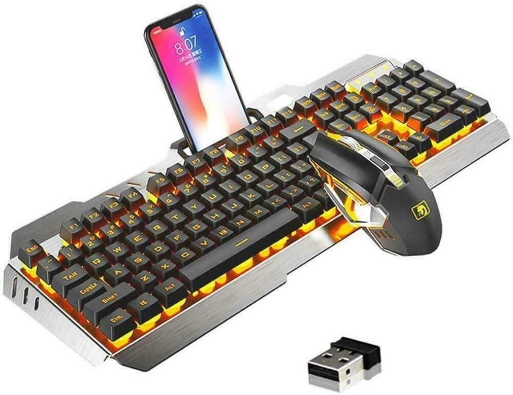 Keyboard K670 Wireless Rechargeable Gaming Keyboard + Mouse Set LED