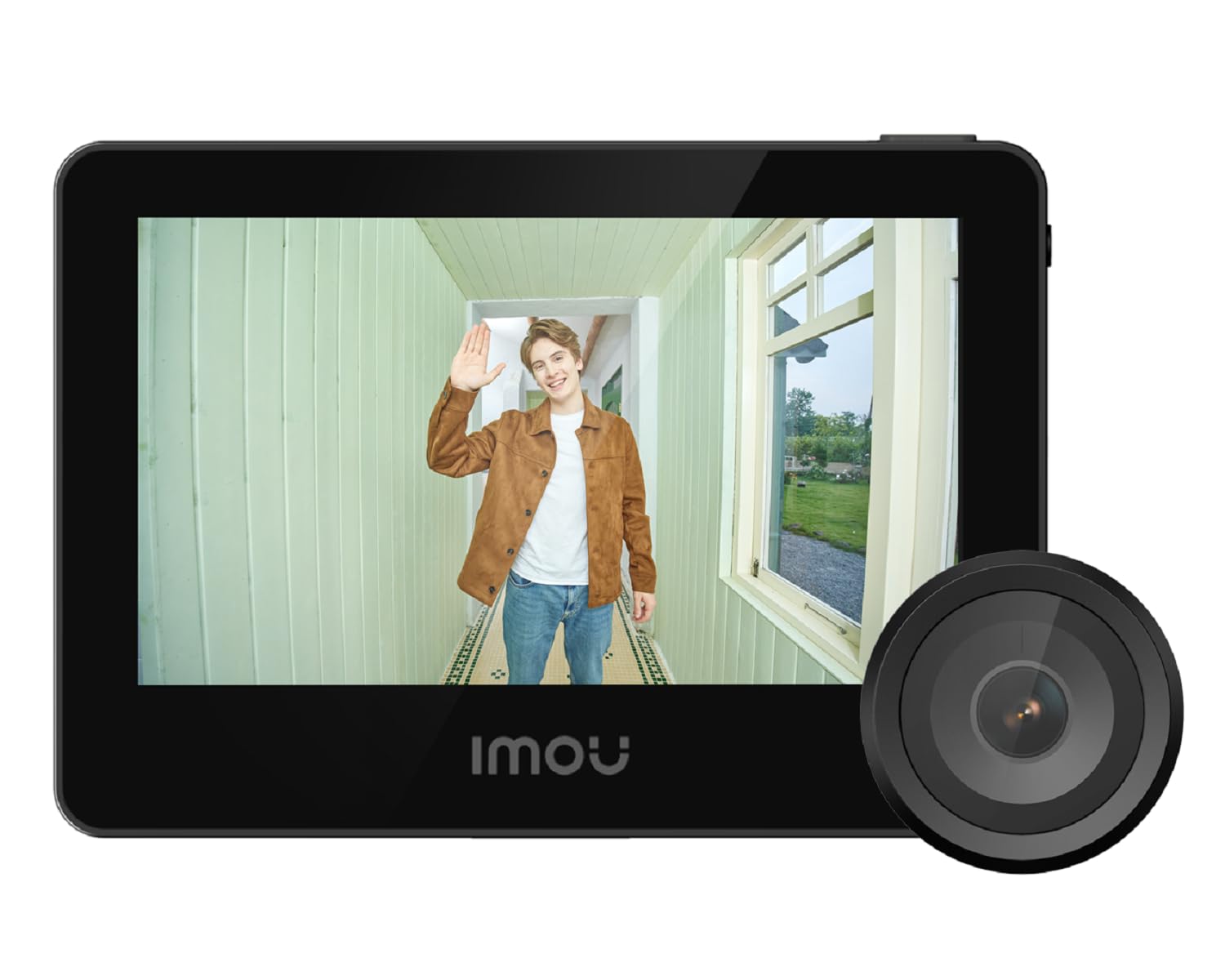Imou VD1 5MP cyfrowy wizjer WiFi z kolorowym ekranem 4,3", wideodomofon 3K, pole widzenia 149°, ludzkie wykrywanie, nagrywanie 24/7, bateria 4800 mAh, ochrona prywatności, 2,4 / 5 GHz
