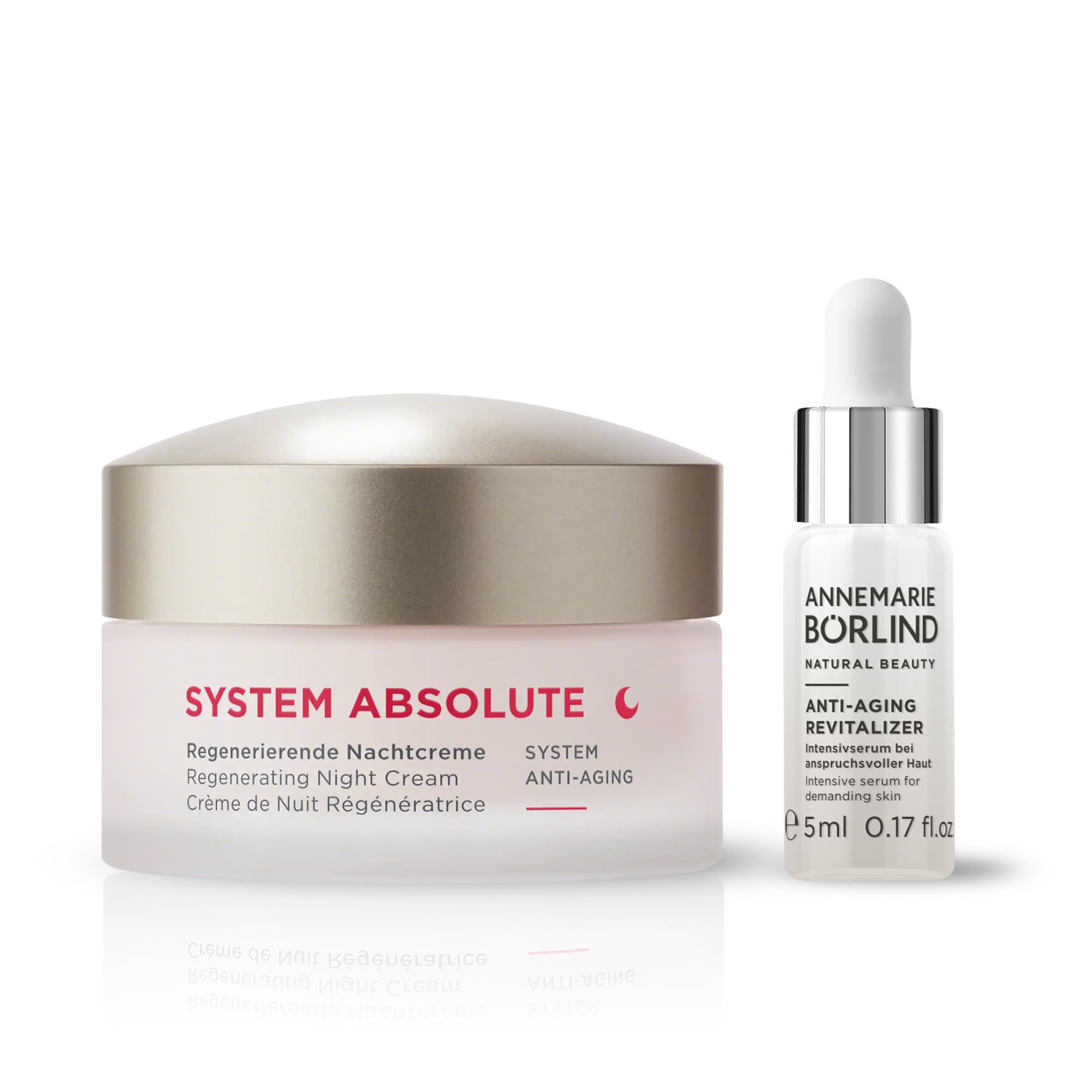 ANNEMARIE BÖRLIND SYSTEM ABSOLUTE Nachtpflege-Set 50ml + 5ml Geschenk | Regenerierende Nachtcreme, Anti-Aging Revitalizer, Anti-Aging Nachtpflege, Aktiviert Kollagenproduktion, Gegen Falten