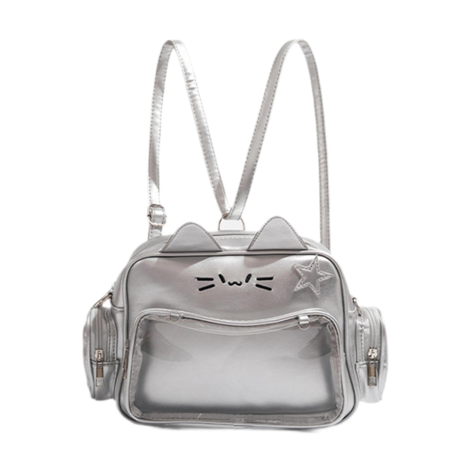Cat Ita Bag Portable Pin Display Backpack for Halloween Girls Party Supplies Silver-image-21