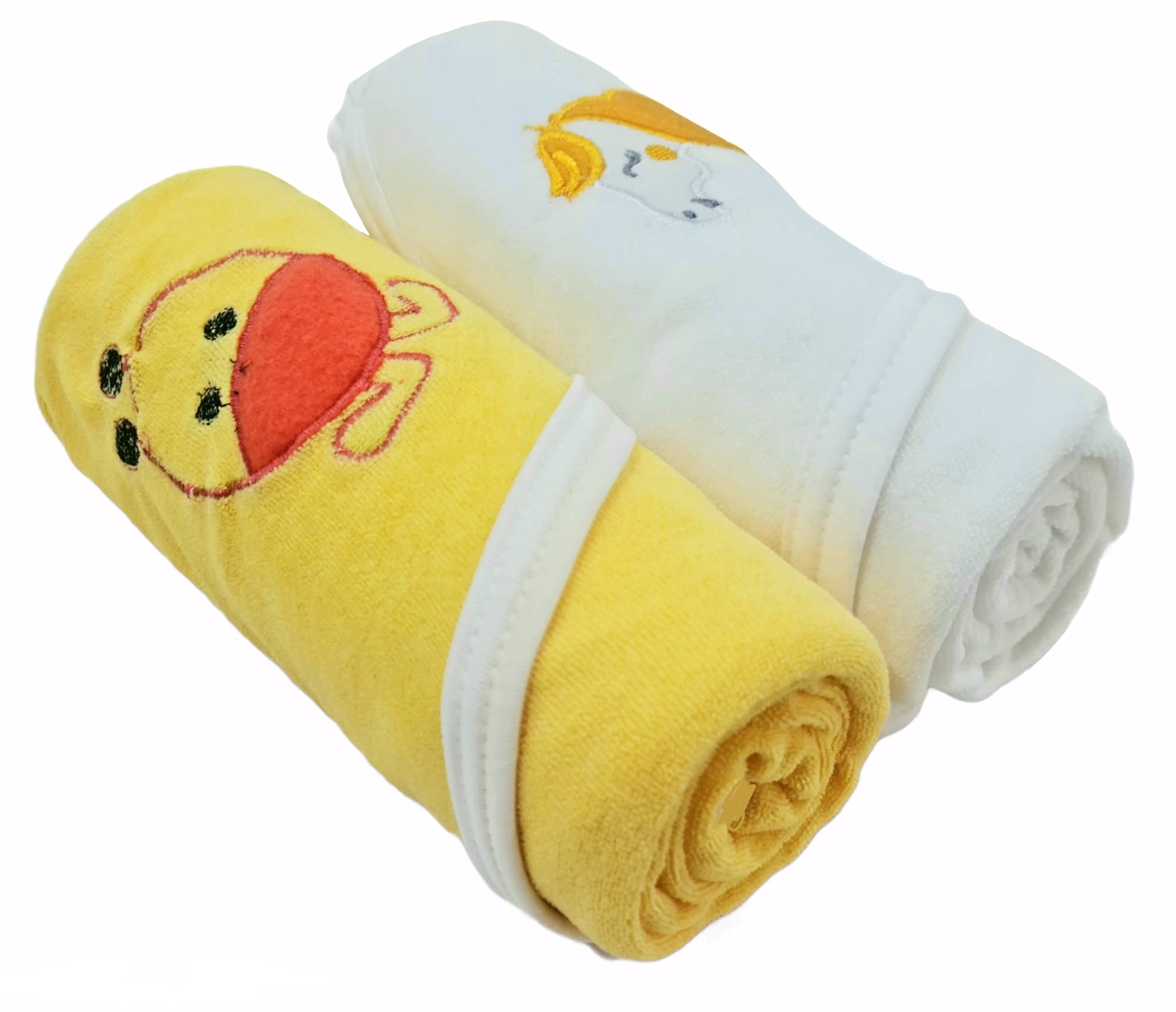 First Kick Baby Cotton Bath Towels New Born Combo Pack Of Hooded Soft Wrapping Towel Pack Of 2(70 Cm X 66 Cm) Set Of 2, White-image-36