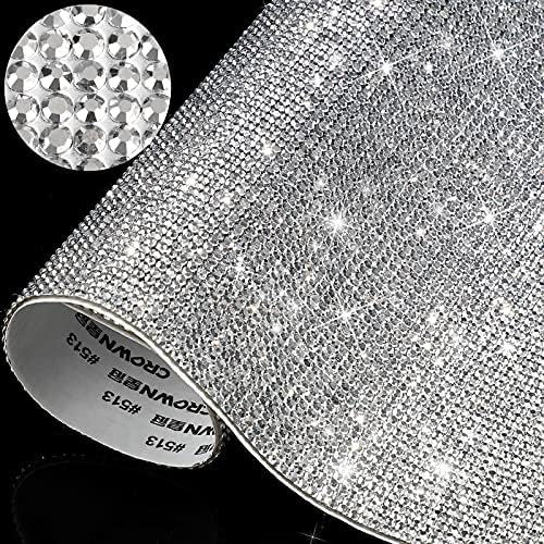 12000 Pieces Bling Bling Rhinestone Sheet Rhinestones Sticker DIY Car Decoration Sticker Self Adhesive Glitter Rhinestones Crystal Gem Stickers for Car Decoration, 9.4 x 7.9 Inch (Red)
